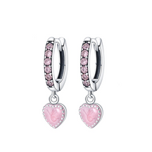 Onnat Pink Heart Earring - 925 Silver