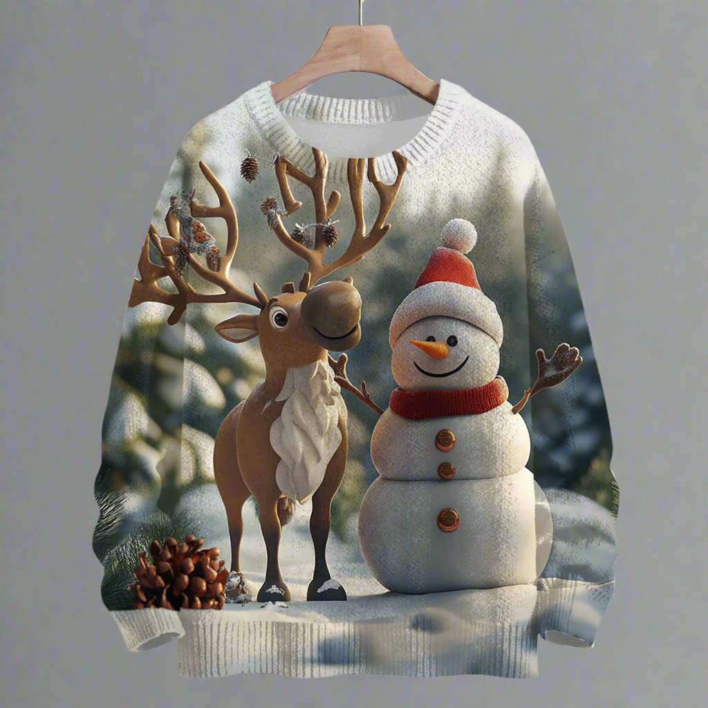 Snowman Deer Christmas Sweater