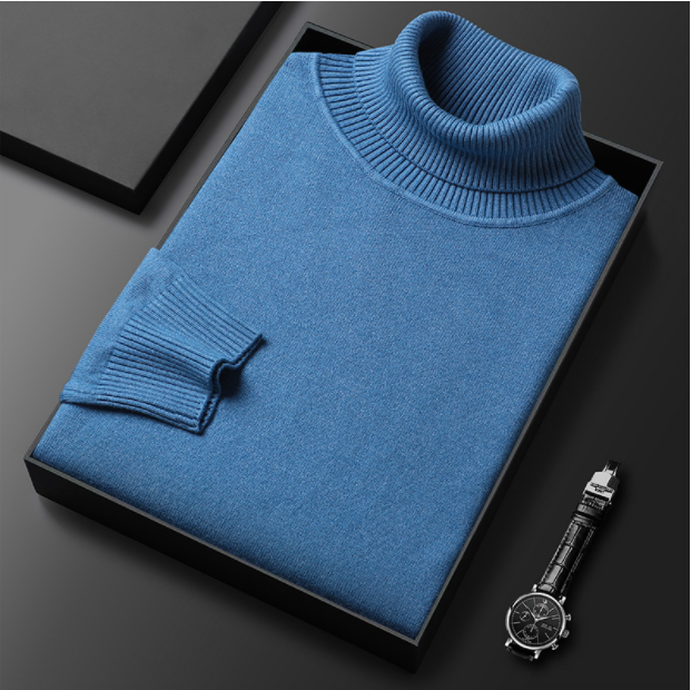 Suéter de cashmere premium de cor sólida masculino