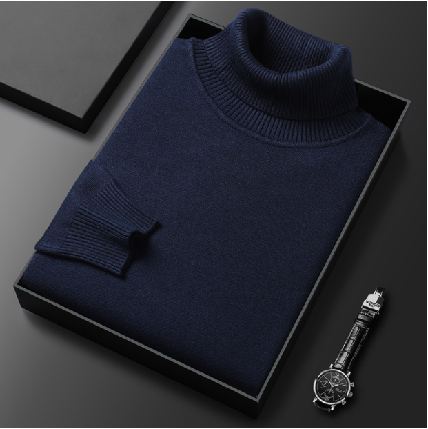 Suéter de cashmere premium de cor sólida masculino