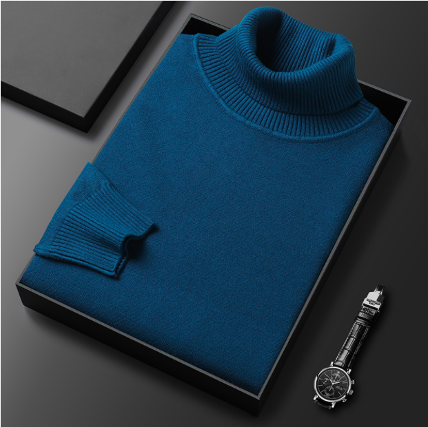 Suéter de cashmere premium de cor sólida masculino