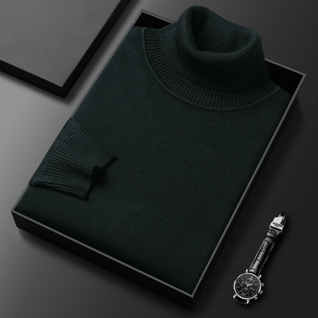 Suéter de cashmere premium de cor sólida masculino