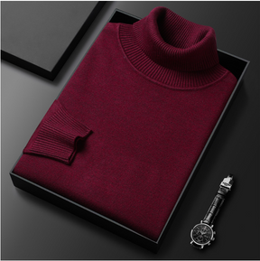 Suéter de cashmere premium de cor sólida masculino