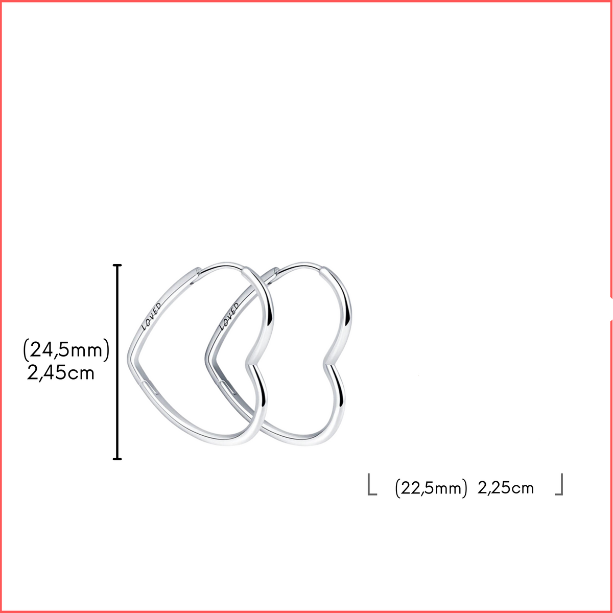 Onnat Hohlherz-Ohrring - 925 Silber