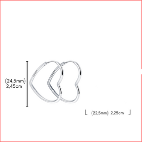 Brinco Onnat Hollow Heart - Prata 925