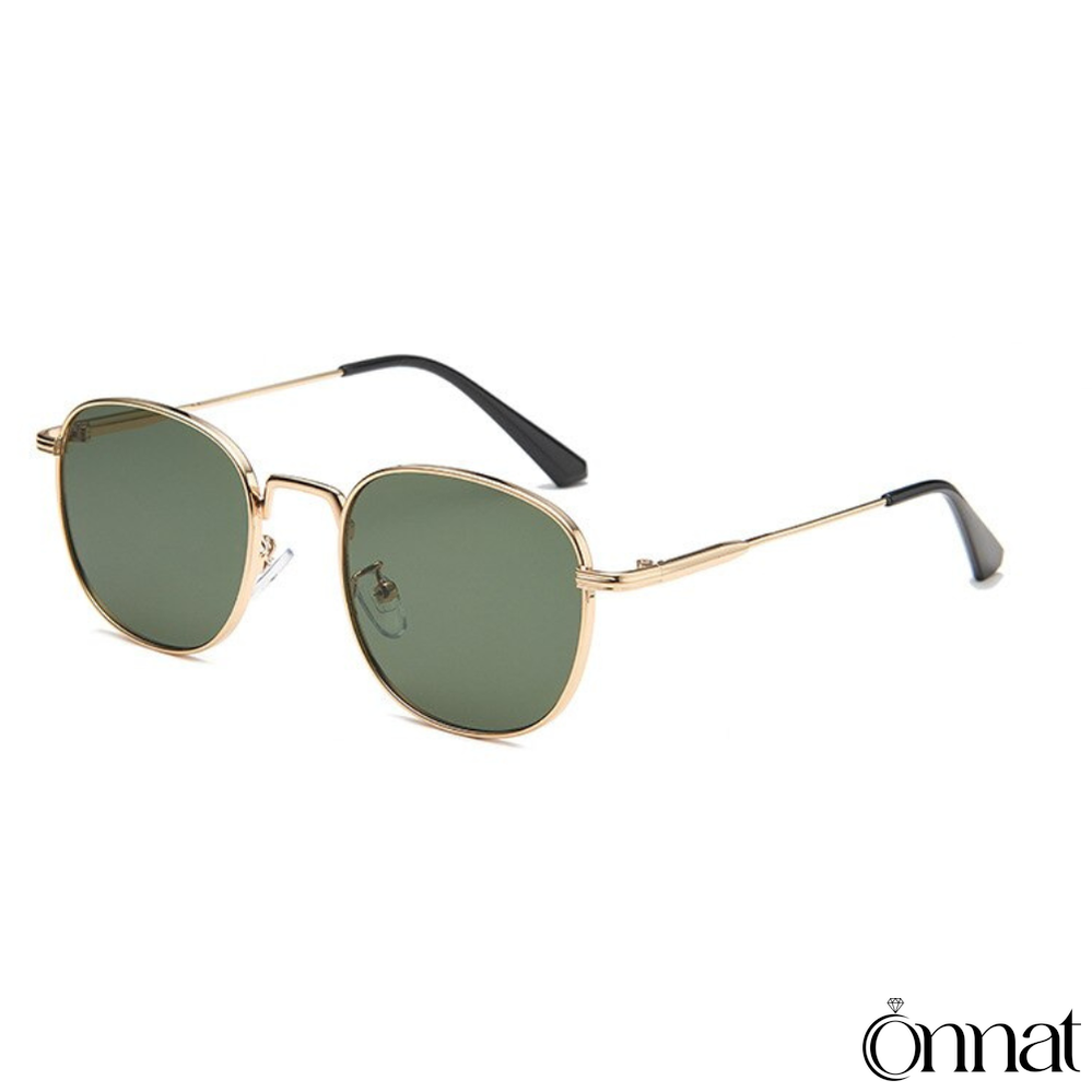 Venus Glasses Gold | Green Sunglasses