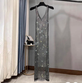 Arabella Glitzerkleid mit V-Ausschnitt