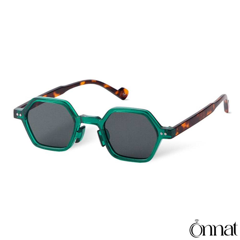 Logan Glasses Green And Leopard | Gray Sunglasses