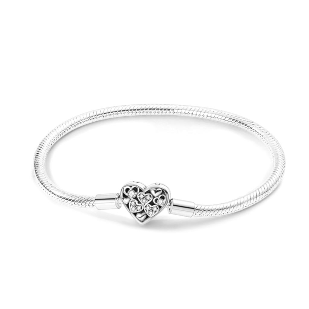 Onnat Studded Hearts Bracelet - Silver 925