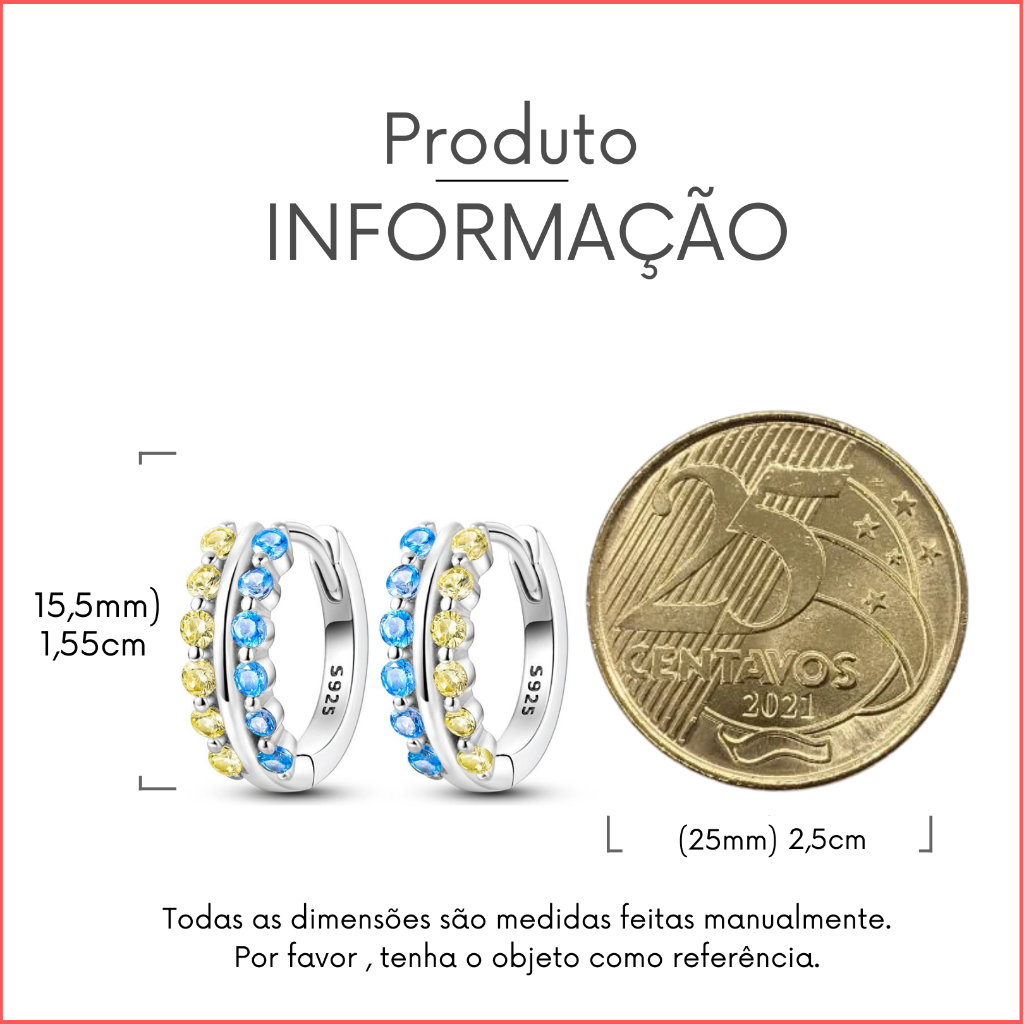 Brinco de pedra cravejada Onnat - Prata 925