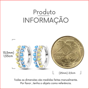 Brinco de pedra cravejada Onnat - Prata 925