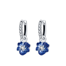 Onnat Blue Flower Earring - 925 Silver