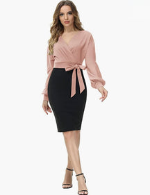 Elegant Long Ruth Sleeve Dress