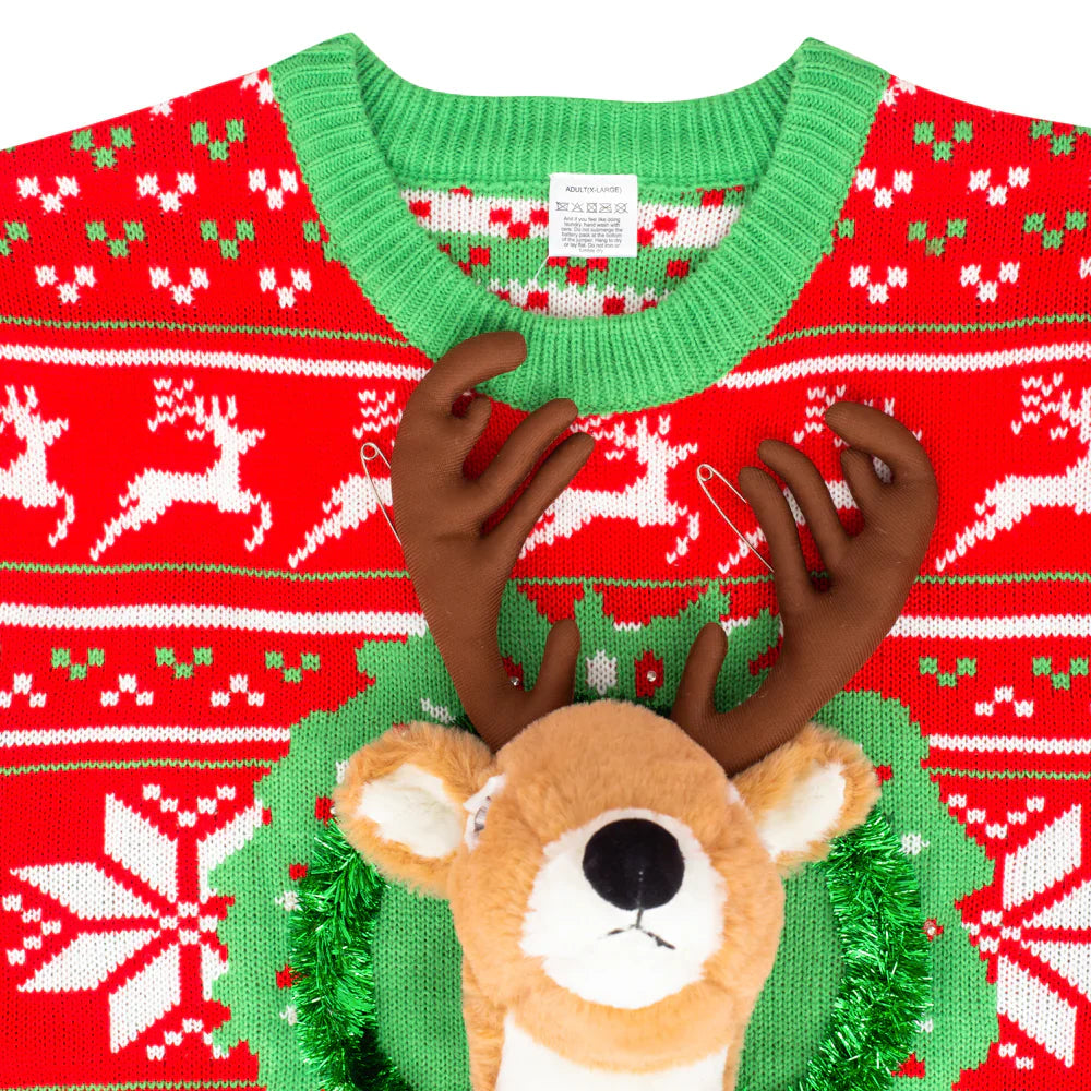 Reindeer Wreath Christmas Sweater