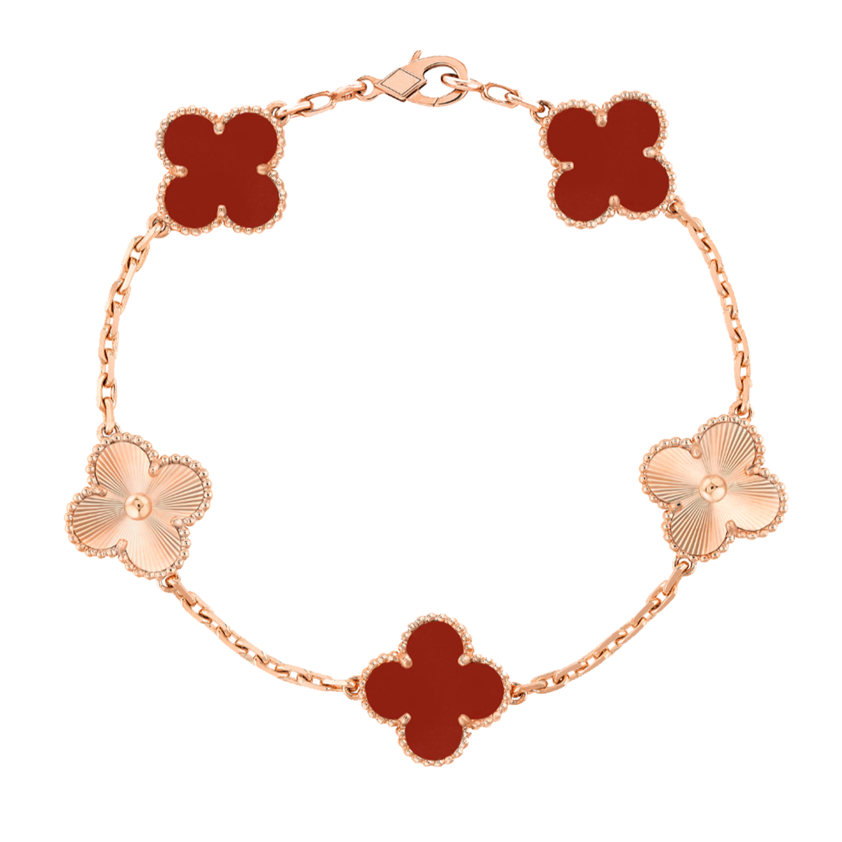 Amber Onnat Bracelet  - Roségold / Rot  Muster