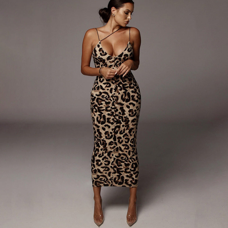 Leopard Print Midi Dress Amora