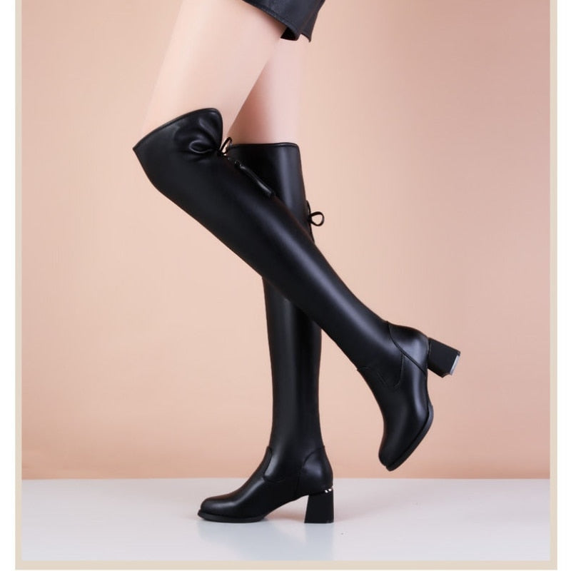 SereneStride Knee-High Elegance Boot