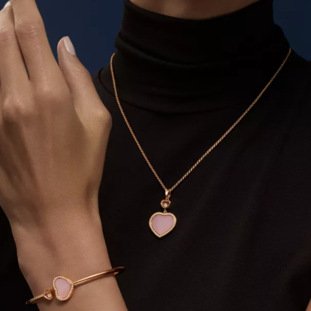 Herz Necklace - Pink / Roségold