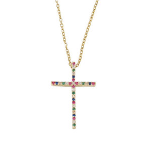 Proverbs Necklace - Gold / bunte Steine