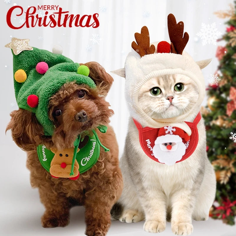 Holly Jolly Pet – Christmas Hat & Bandana Set for Cats and Dogs