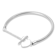 Onnat Herz T-Verschluss Armband - 925 Silber 