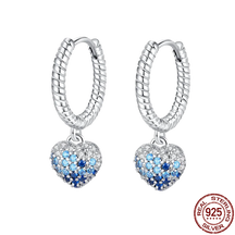 Blue Heart Studded Earring P Onnat - Silver 925