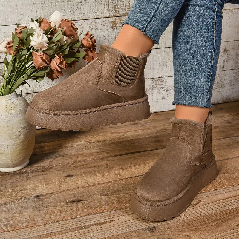 Cozy Suede Winter Boots – Warm Short Boots for Women