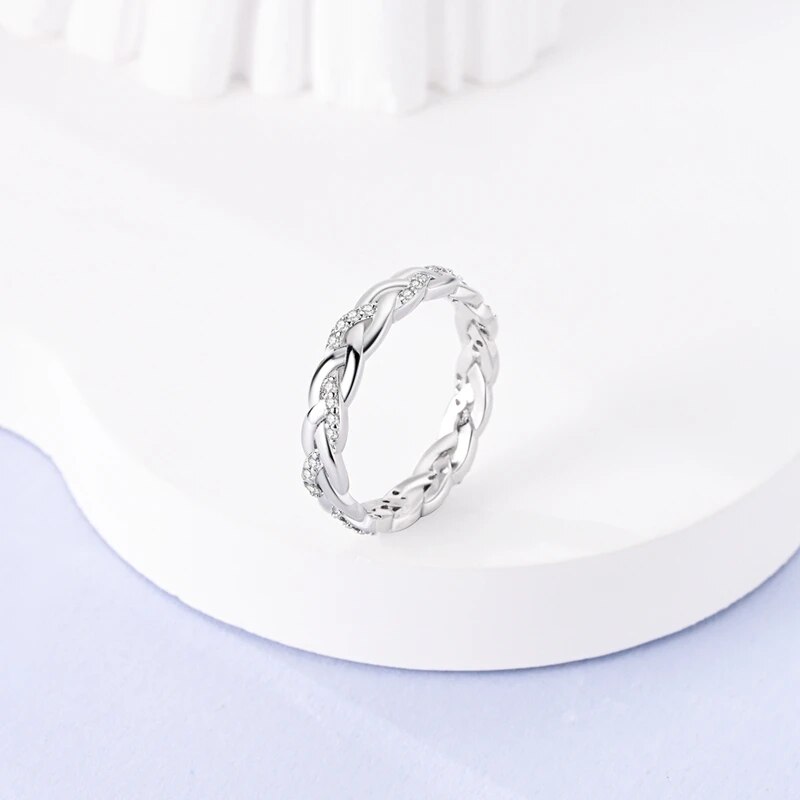 Onnat Braided Luxury Ring- 925 Silver