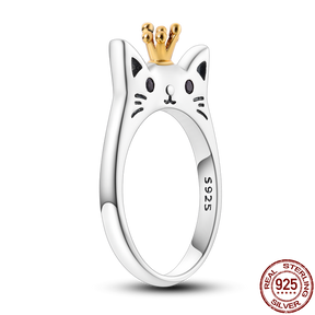 Luxury Cat Crown Onnat Ring - 925 Silver