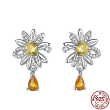 Delicate Studded Sunflower Earring P Onnat - Silver 925