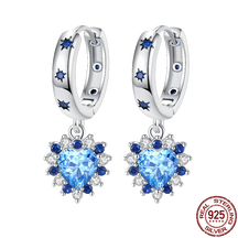 Blue Central Heart Earring P Onnat - Silver 925