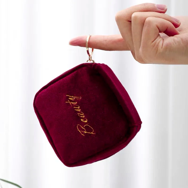 Velvet Embroidery Cosmetic Bag: Your Stylish Organize