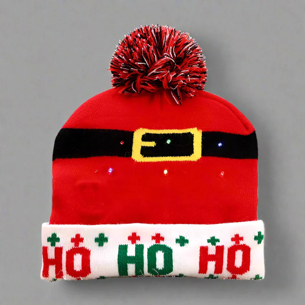 Light Up Christmas Beanie- Santa's Belt