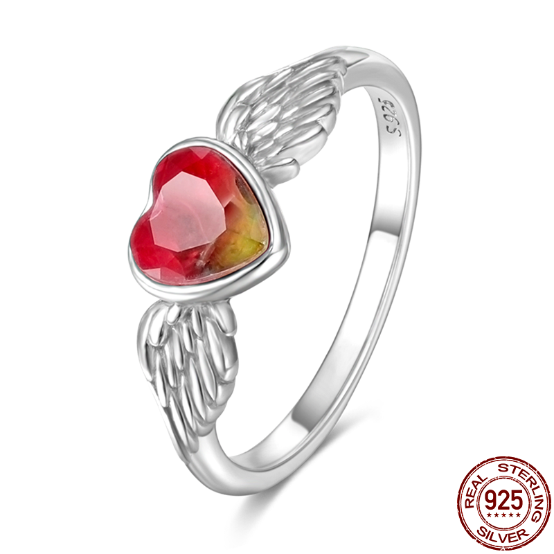 Luxury Heart Ring Red Onnat- 925 Silver