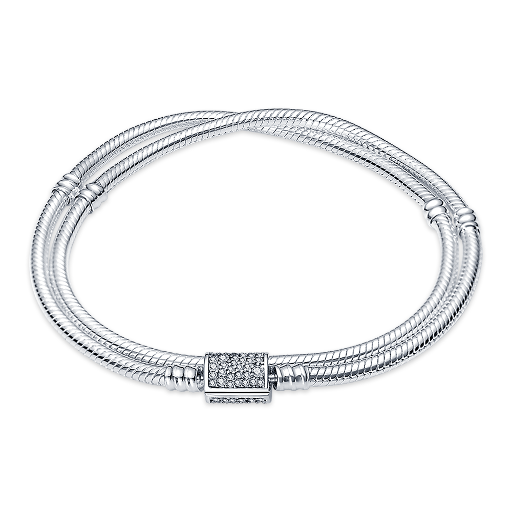 Onnat Doppelverschluss-Armband - 925 Silber