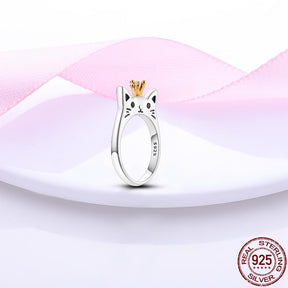 Luxury Cat Crown Onnat Ring - 925 Silver