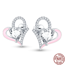 Heart Earring Pink Detail P Onnat - Silver 925