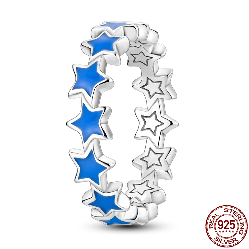 Onnat Blue Star Ring - 925 Silver