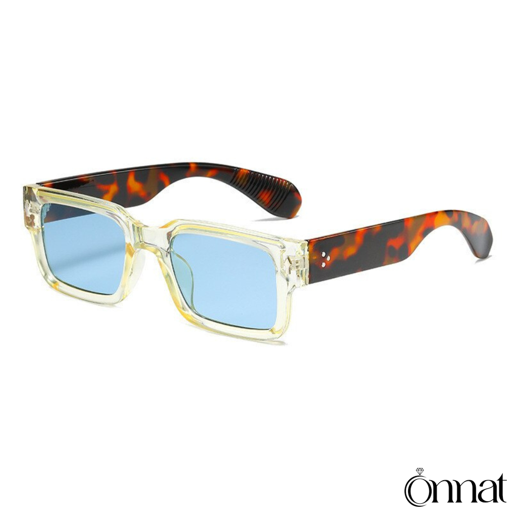 Lary Glasses Leopard And Yellow | Blue Sunglasses