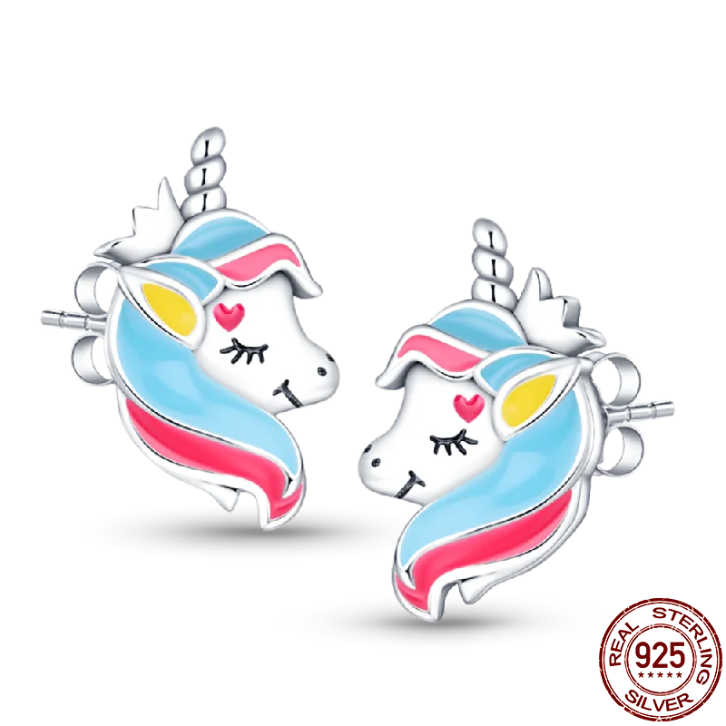 Delicate Unicorn Earring P Onnat - Silver 925