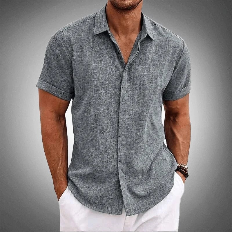 Coastal Breeze Short-Sleeve Linen Shirt