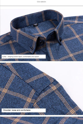 Heritage Plaid – Camisa de algodão clássica masculina 