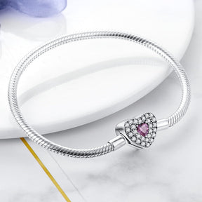 Pulseira Onnat Studded Heart - Prata 925 