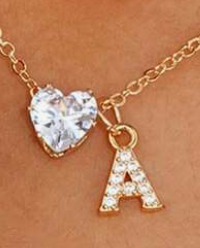 Anna Necklace - Personalized letter with diamond heart