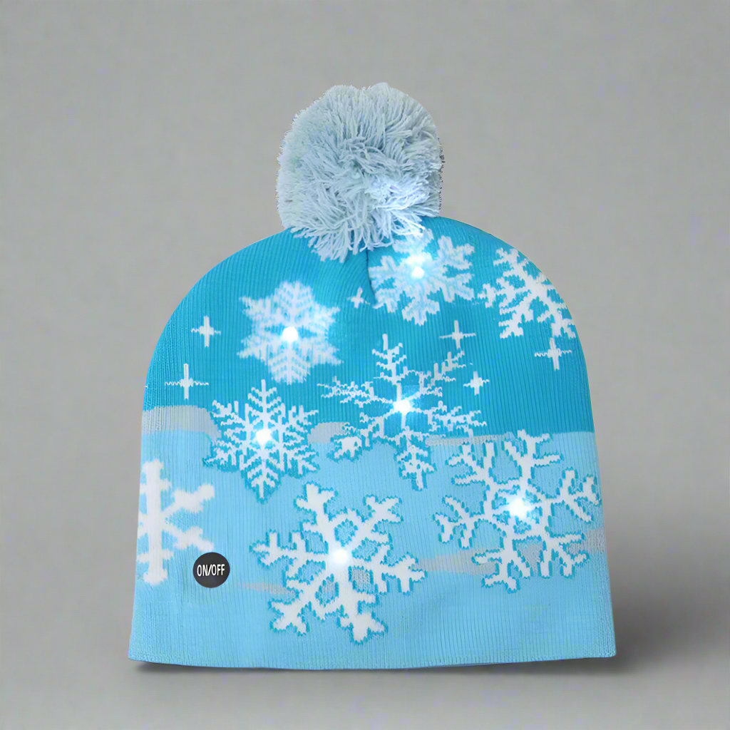 Light Up Christmas Beanie- Snowflakes