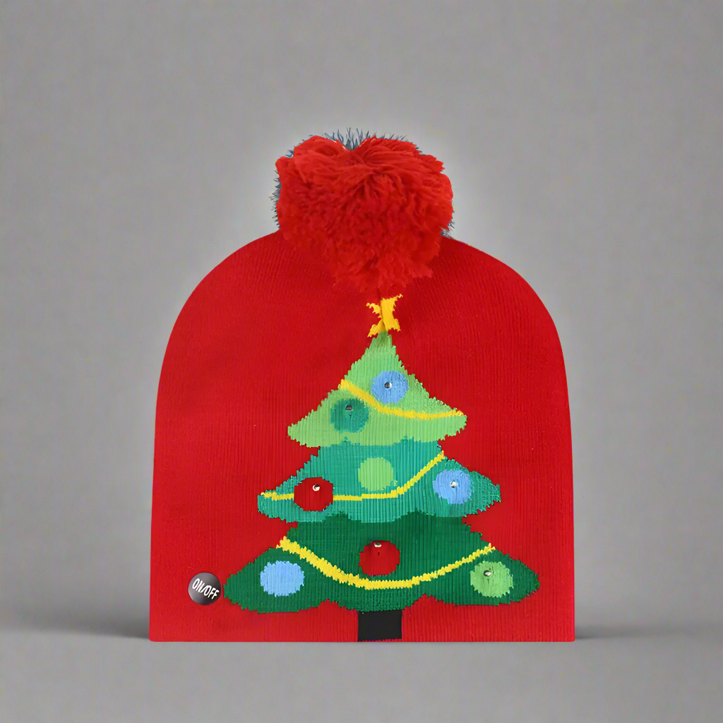 Light Up Christmas Beanie- Xmas Tree