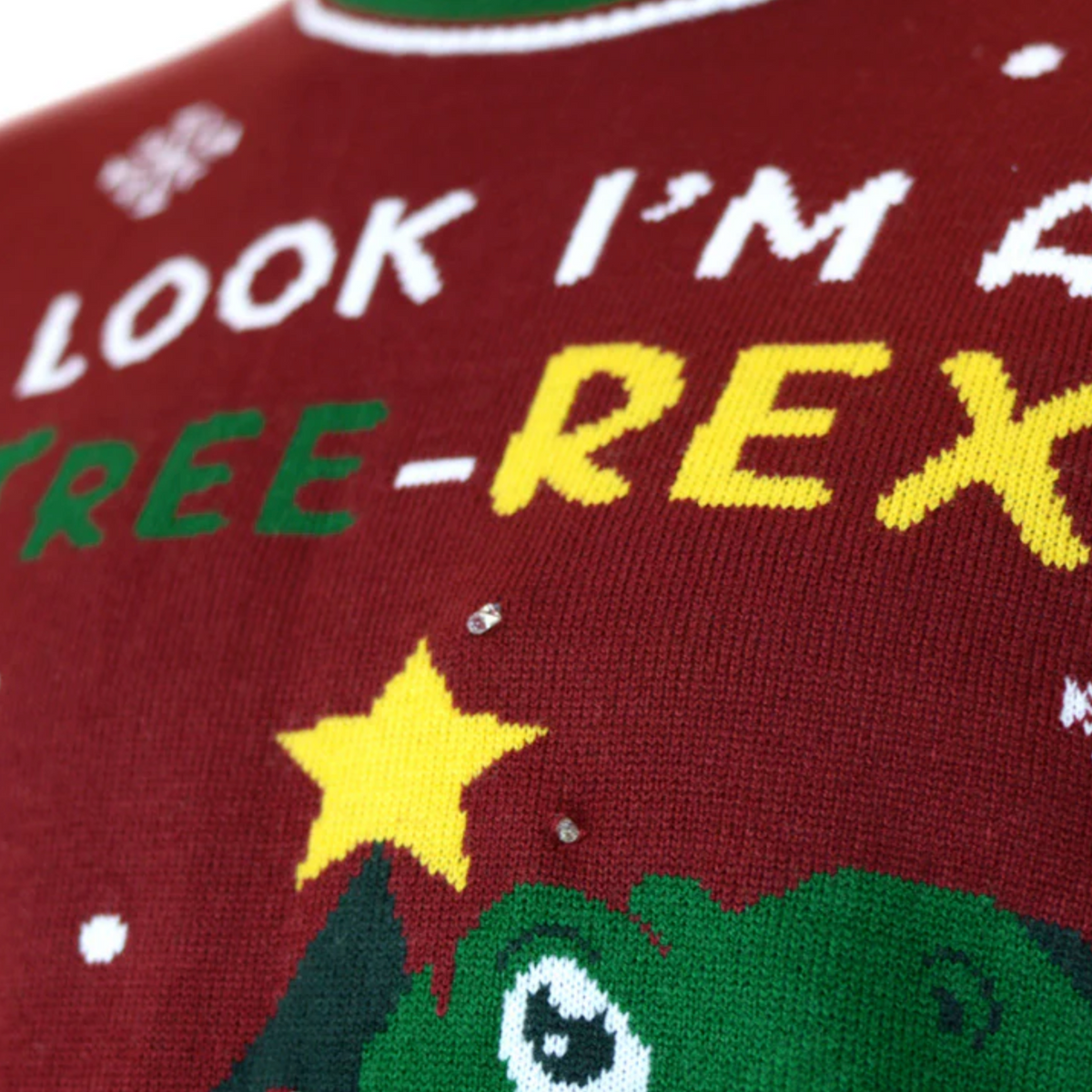 LED Light Up Women's T-REX Christmas Sweater