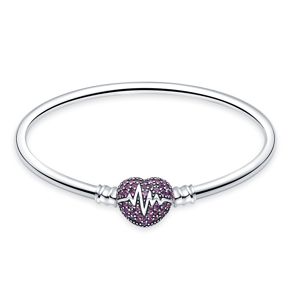 Onnat Heart Clasp Bracelet - 925 Silver