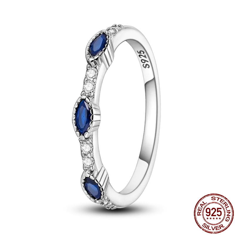 Onnat Blue Stones Ring - 925 Silver