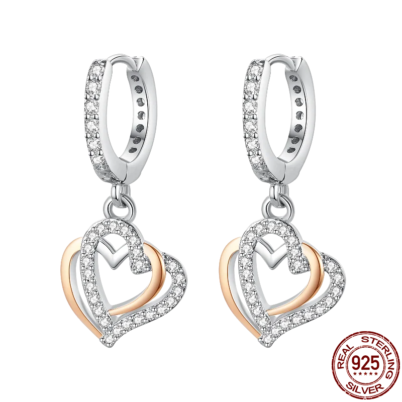 Double Heart Hoop Earring P Onnat - Silver 925